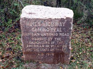 One of the El Camino Real granite markers in Texas