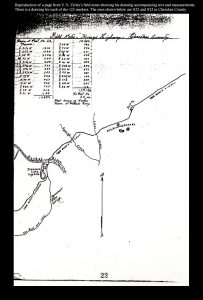 Reproduction of a page from V N Zivley's field notes showing markers #22 and #23
