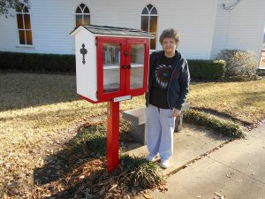 The new Little Free Library at the historic church